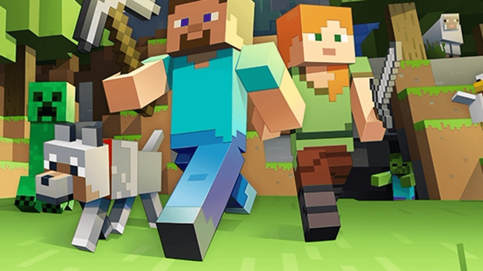 Minecraft landscape at sunset, illustrating a StormNodes-hosted server world